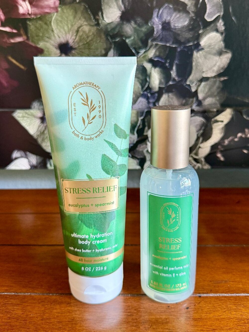 NEW 2-Pc Eucalyptus+Spearmint Stress Relief Body Cream & Essential Oil BBW